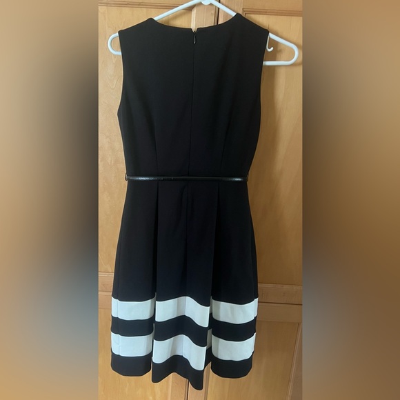 Calvin Klein Black and White Dress with Belt - Picture 2 of 3
